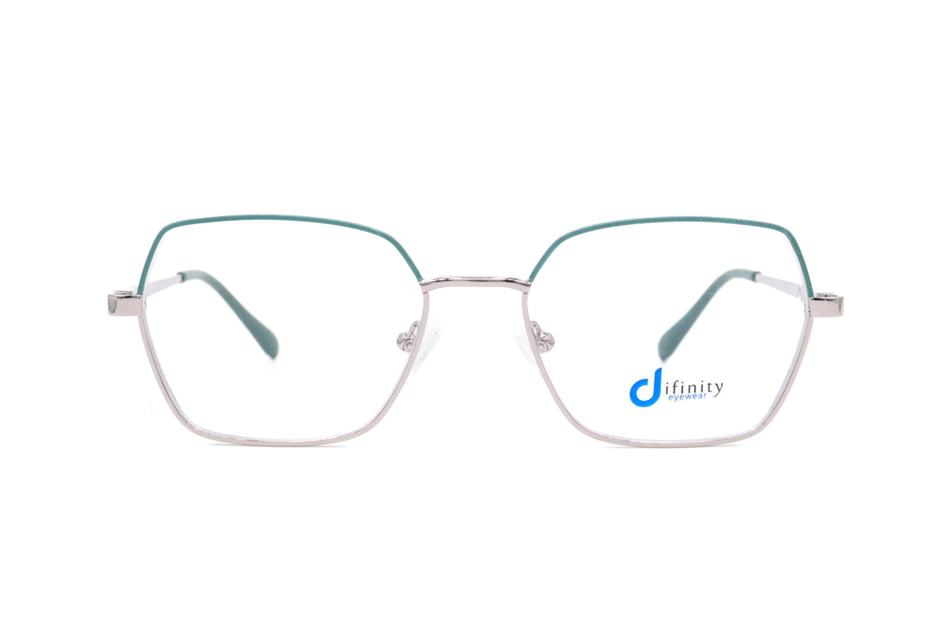 اطار طبي DIFINITY مع عدسات حماية من الأشعة الزرقاء للنساء مستطيل لون فضي و أخضر - M3007 C4