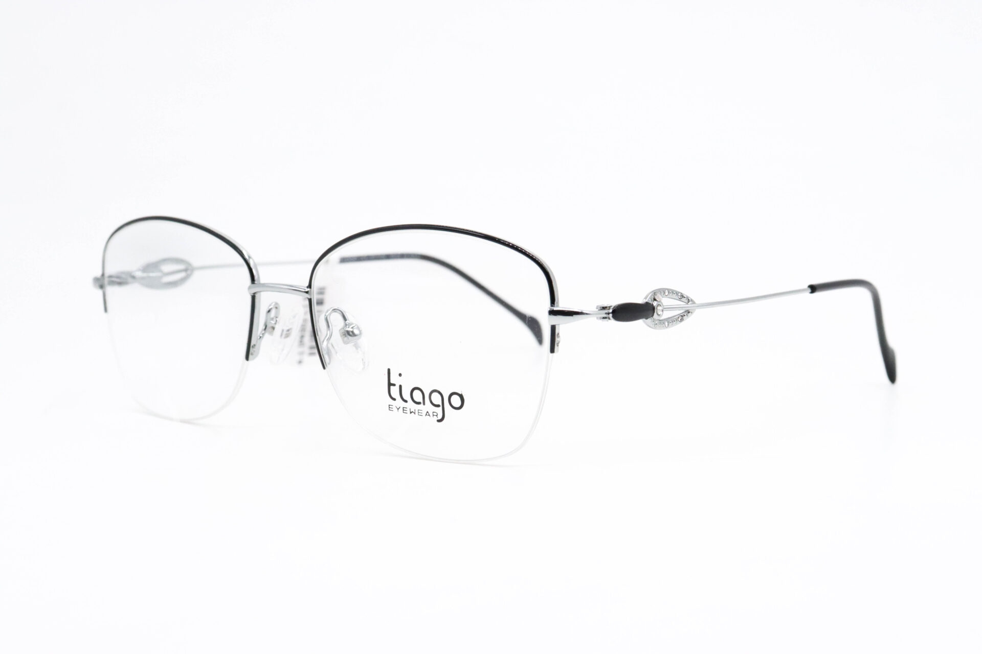 اطار طبي TIAGO مع عدسات حماية من الأشعة الزرقاء للنساء بيضاوي لون أسود و فضي - IP4502 C1