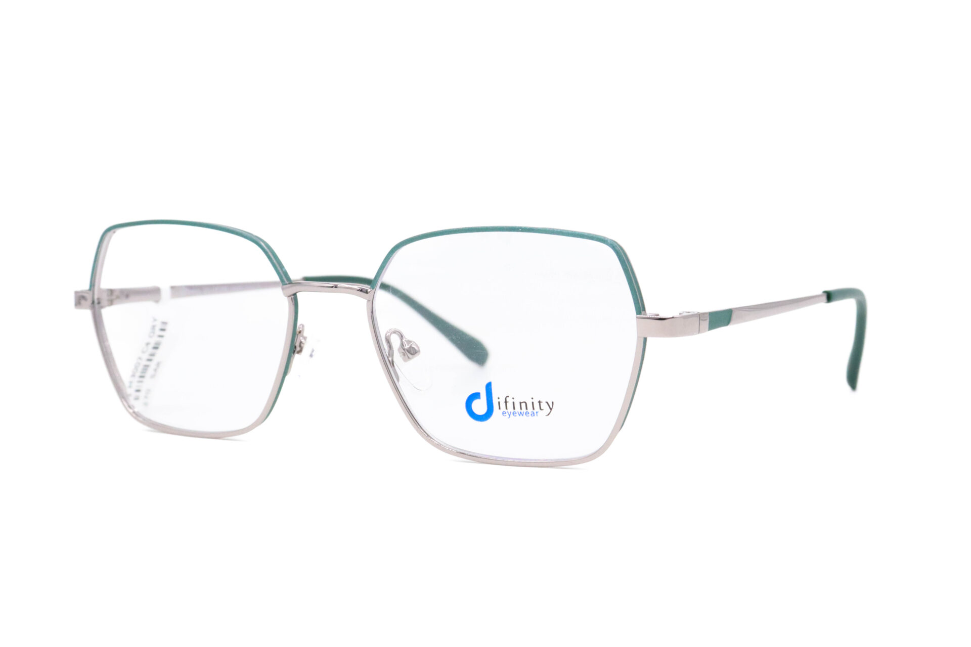 اطار طبي DIFINITY مع عدسات حماية من الأشعة الزرقاء للنساء مستطيل لون فضي و أخضر - M3007 C4