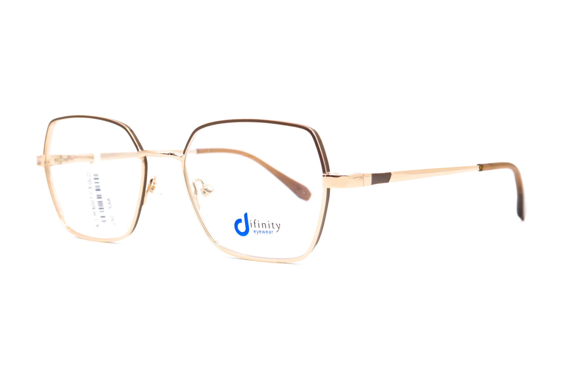 اطار طبي DIFINITY مع عدسات حماية من الأشعة الزرقاء للرجال والنساء مربع لون ذهبي و بني - M3007 C3