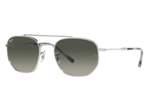 نظارة شمسية RAYBAN للرجال والنساء مستطيل لون فضي - RB3707 00371