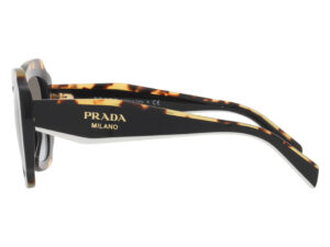 نظارة شمسية PRADA للنساء كات آي لون أسود و نمري - PR16YS 01M0A7