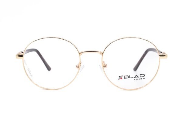 اطار طبي XBLAD للرجال والنساء دائري لون ذهبي و بني  - RS013 C1