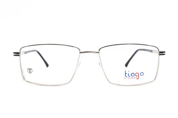 اطار طبي TIAGO للرجال مستطيل لون فضي و أسود  - 1920 C2