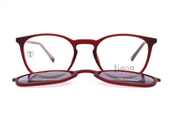 نظارة طبية مع عدسات شمسي TIAGO للأطفال مستطيل لون أحمر  - RX7078 C12