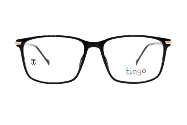 اطار طبي TIAGO للرجال مستطيل لون أسود و ذهبي  - IP1047 C1