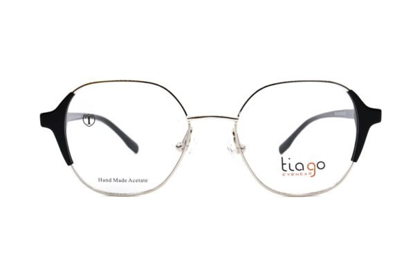 اطار طبي TIAGO للنساء دائري لون أسود و فضي  - 7562 C2