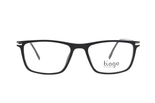 اطار طبي TIAGO للرجال والنساء مستطيل لون أسود و فضي  - RY22633 C2