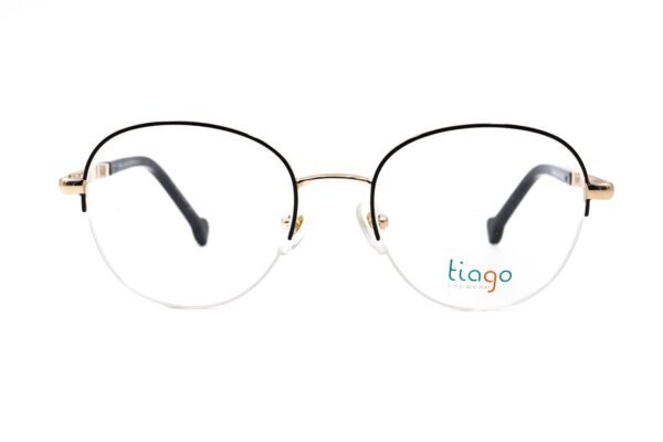 اطار طبي TIAGO للنساء دائري لون أسود و ذهبي  - 4505 C4