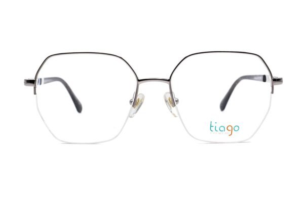 اطار طبي TIAGO للنساء مضلع لون فضي و رمادي  - 4508 C2