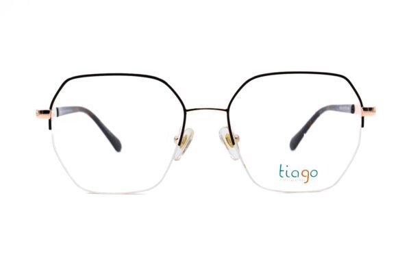 اطار طبي TIAGO للنساء مضلع لون ذهبي و أسود  - 4508 C3