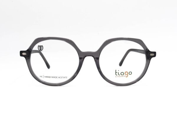 نظارة طبية مع عدسات شمسي TIAGO للرجال والنساء دائري رمادي شفاف - C2402 C2
