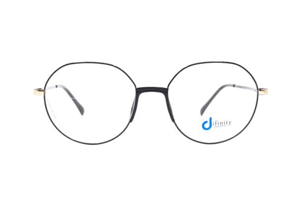 اطار طبي DIFINITY للرجال والنساء دائري لون أسود و ذهبي  - 0715 C1