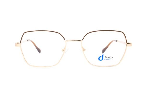 اطار طبي DIFINITY للرجال والنساء مربع لون ذهبي و بني  - M3007 C3