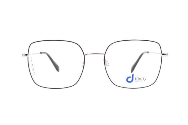 اطار طبي DIFINITY للنساء مربع لون أسود و فضي  - Z857 C1