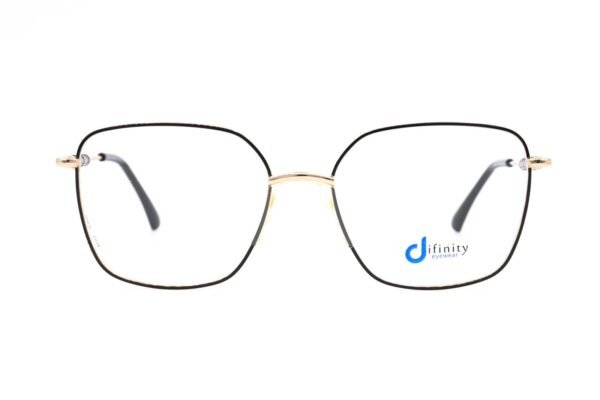 اطار طبي DIFINITY للنساء مربع لون أسود و ذهبي  - 12182 C1