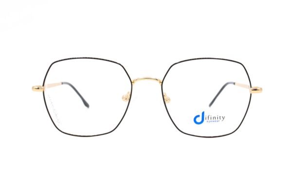 اطار طبي DIFINITY للنساء مربع لون أسود و ذهبي  - 12280 C1