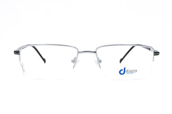 اطار طبي DIFINITY للرجال مستطيل لون فضي و أسود  - IP243 C5