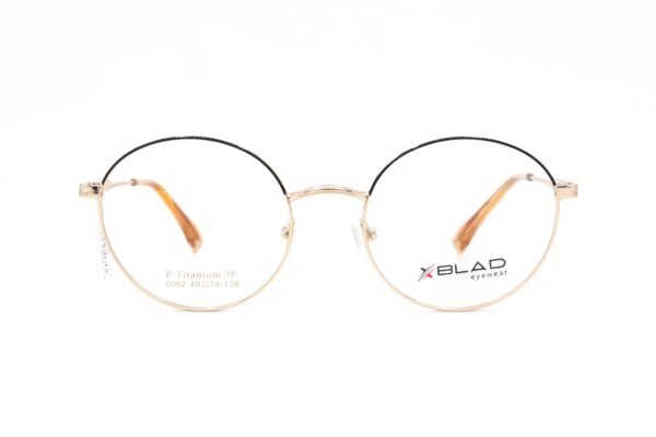 اطار طبي XBLAD للنساء بيضاوي لون ذهبي و أسود  - 6062 C4